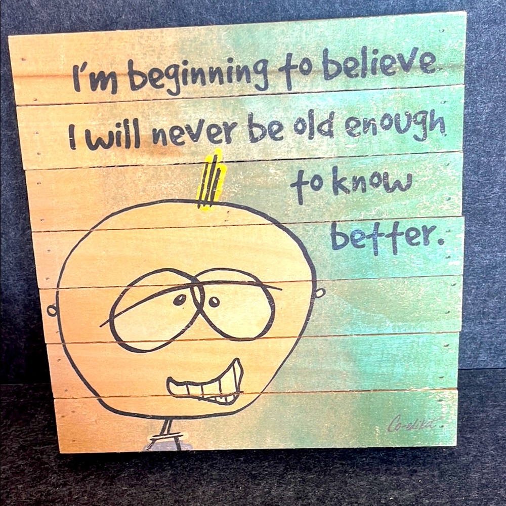 CO-EDIKIT Humorous Wooden Wall Art‎ 10” x 10”